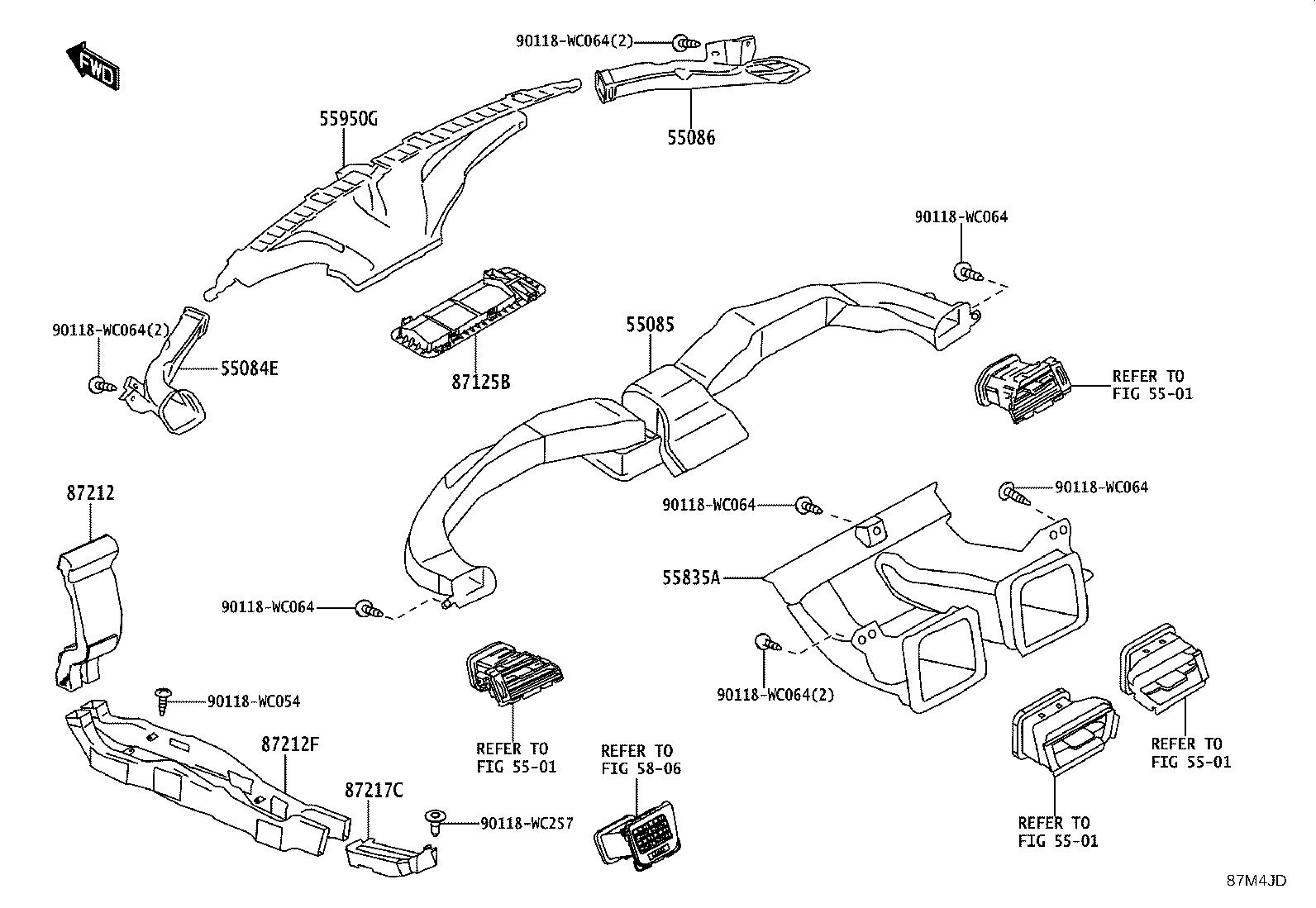 58861-WC009 DUCT, AIR, REAR NO.1 product image