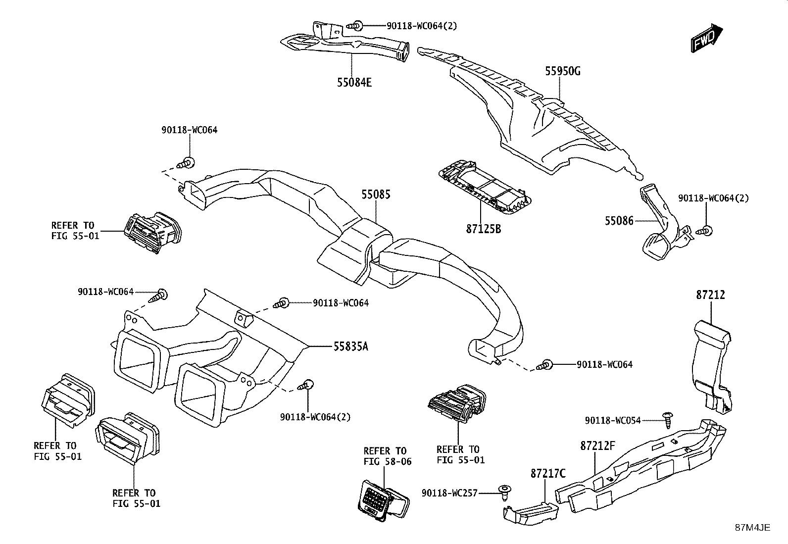 58861-WC009 DUCT, AIR, REAR NO.1 product image