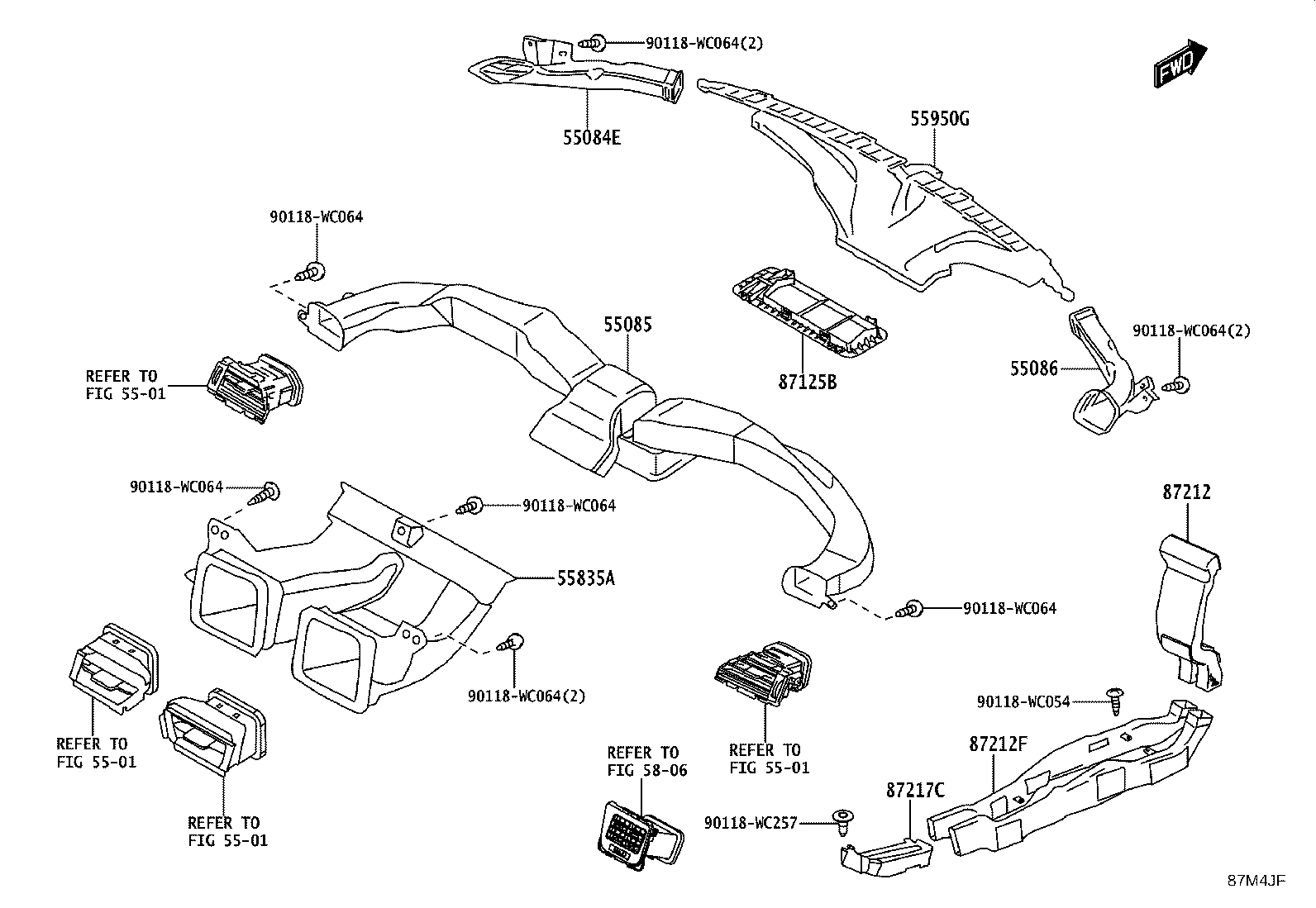58861-WC009 DUCT, AIR, REAR NO.1 product image
