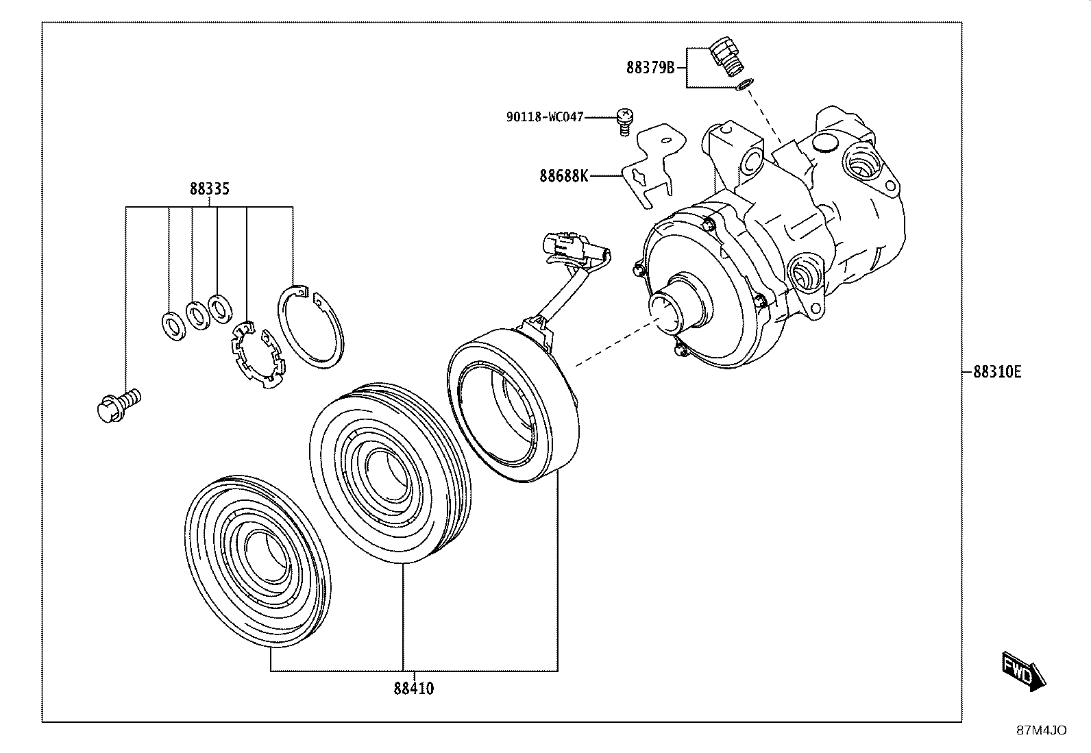 88688-WC012 BRACKET, COOLER COMPRESSOR product image