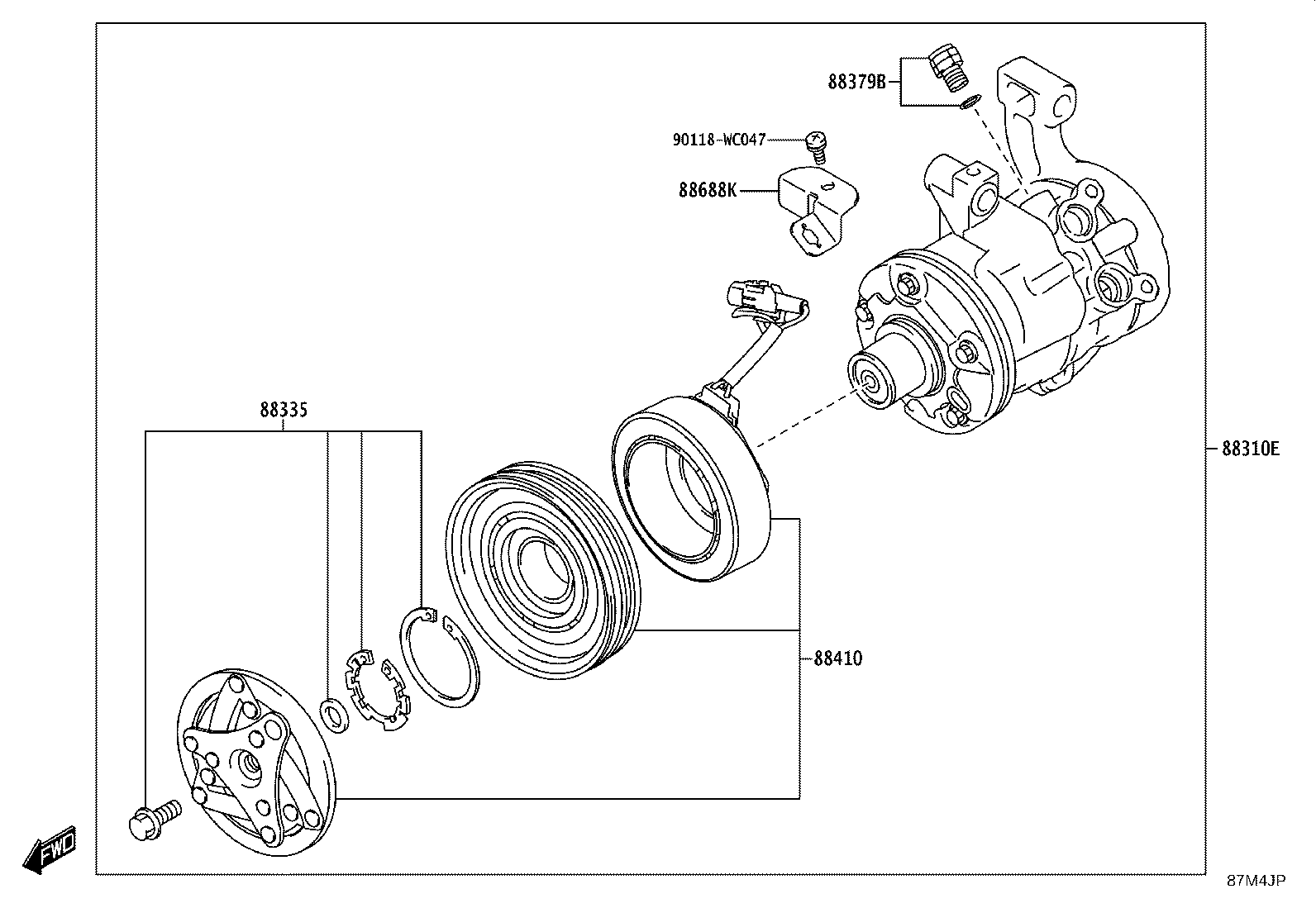 88688-WC012 BRACKET, COOLER COMPRESSOR product image
