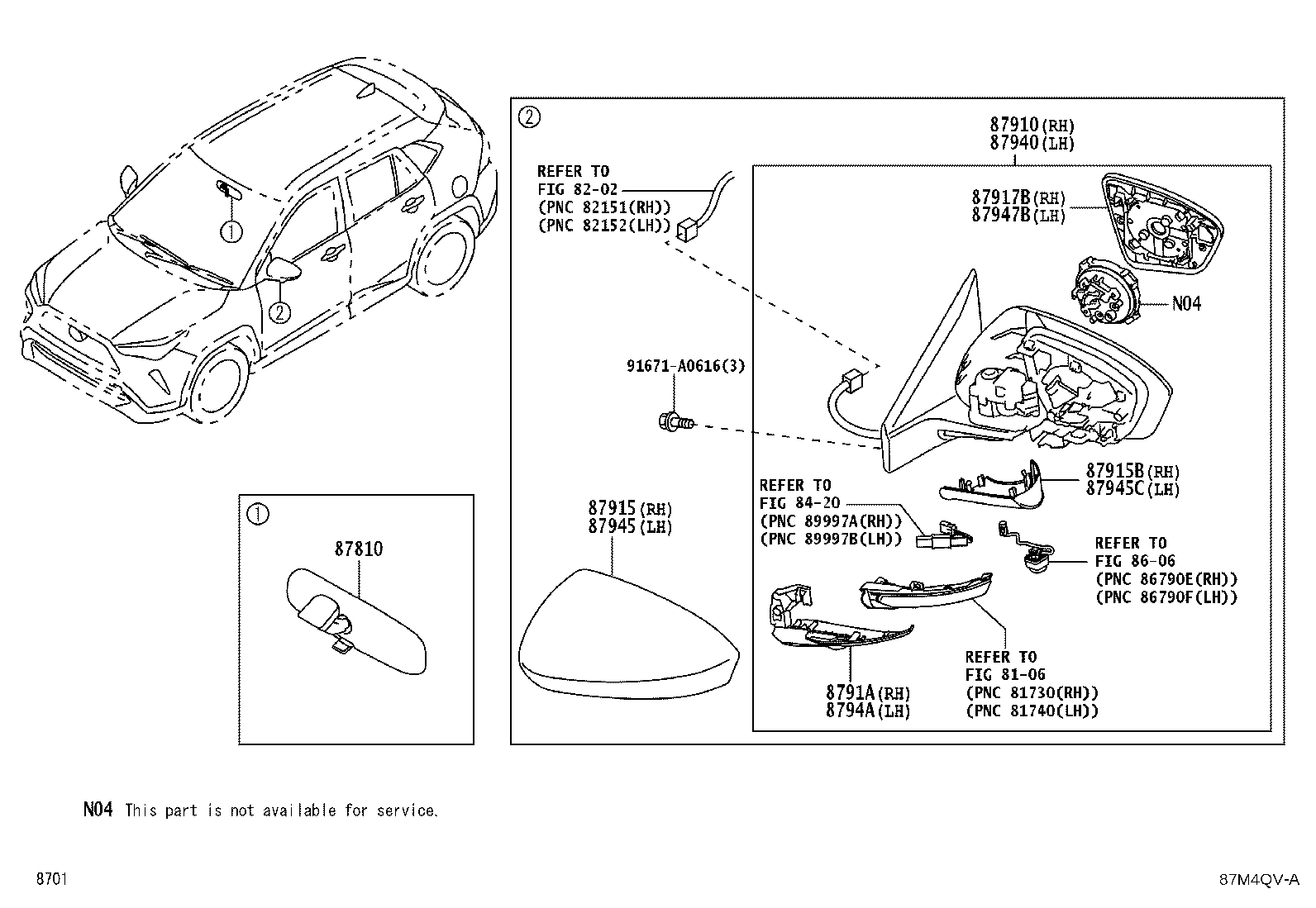 87810-BZ320 MIRROR ASSY, INNER REAR VIEW product image