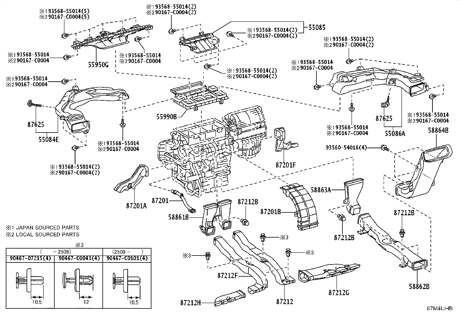 55084-03030 DUCT SUB-ASSY, HEATER TO REGISTER, NO.1 product image