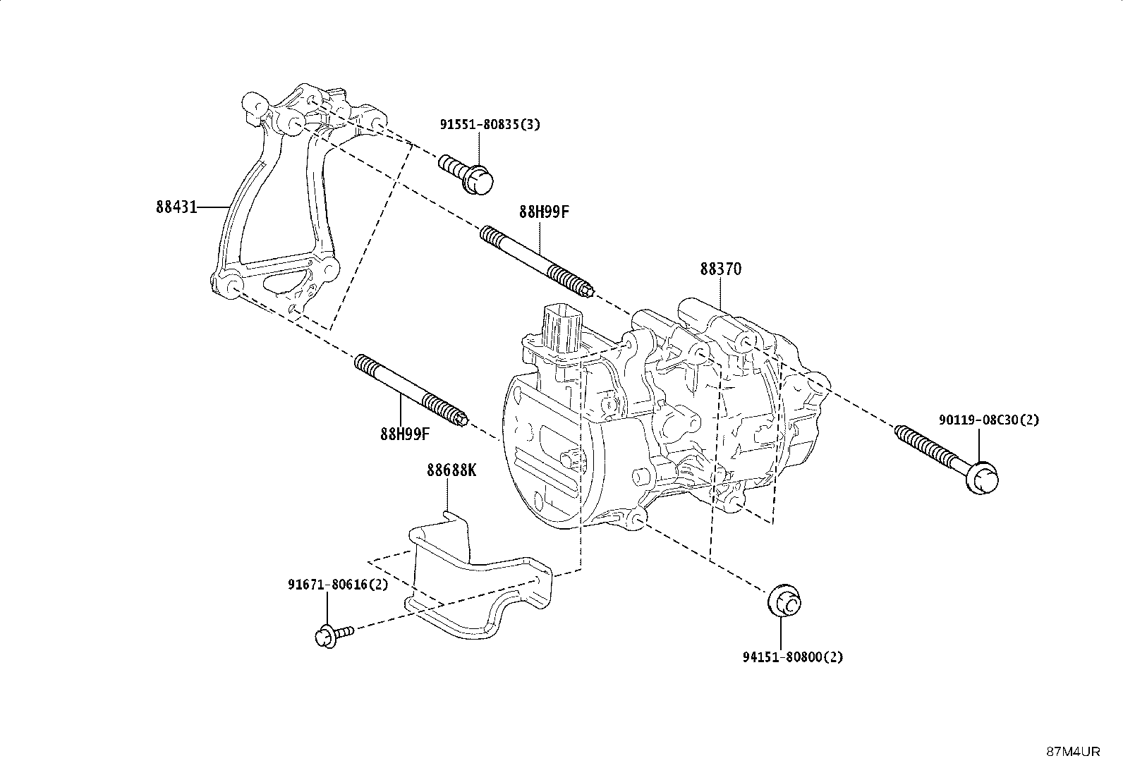 12502-70020 BRACKET, COMPRESSOR MOUNTING, NO.1 product image