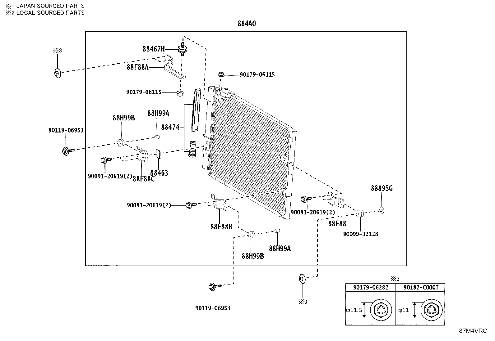88718-02820 CLAMP(FOR COOLER REFRIGERANT PIPE), NO.3 product image