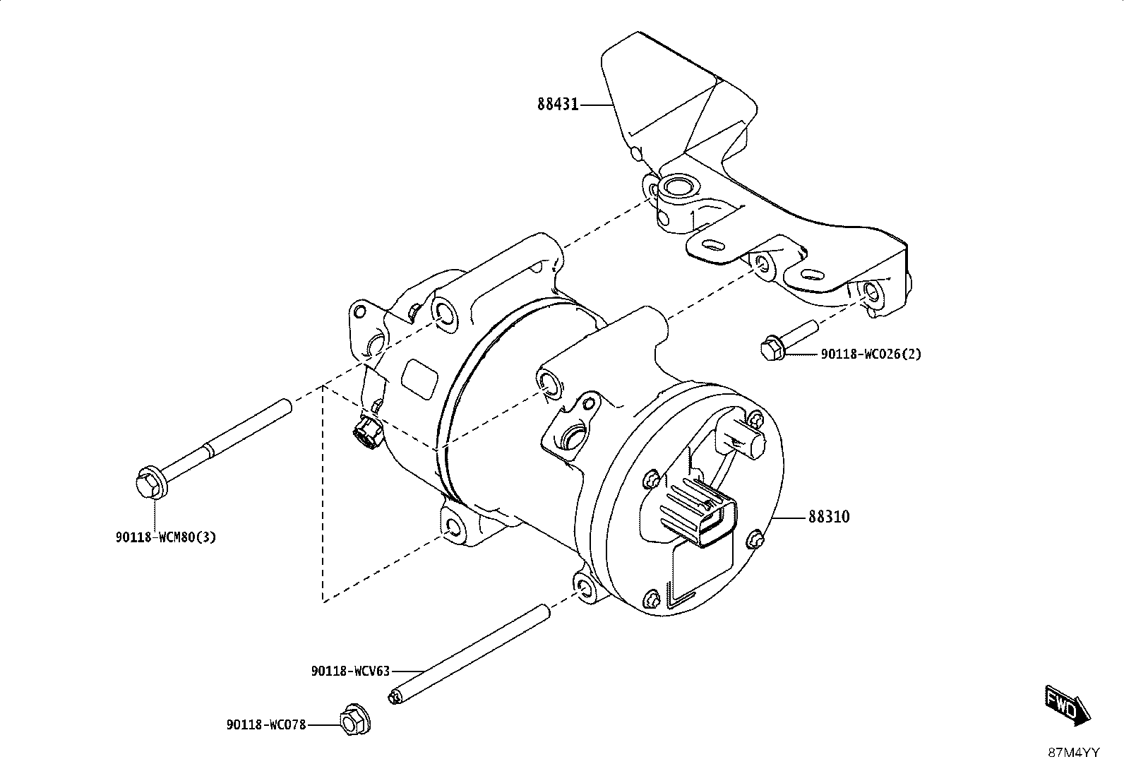 88310-WC020 COMPRESSOR ASSY, W/PULLEY product image