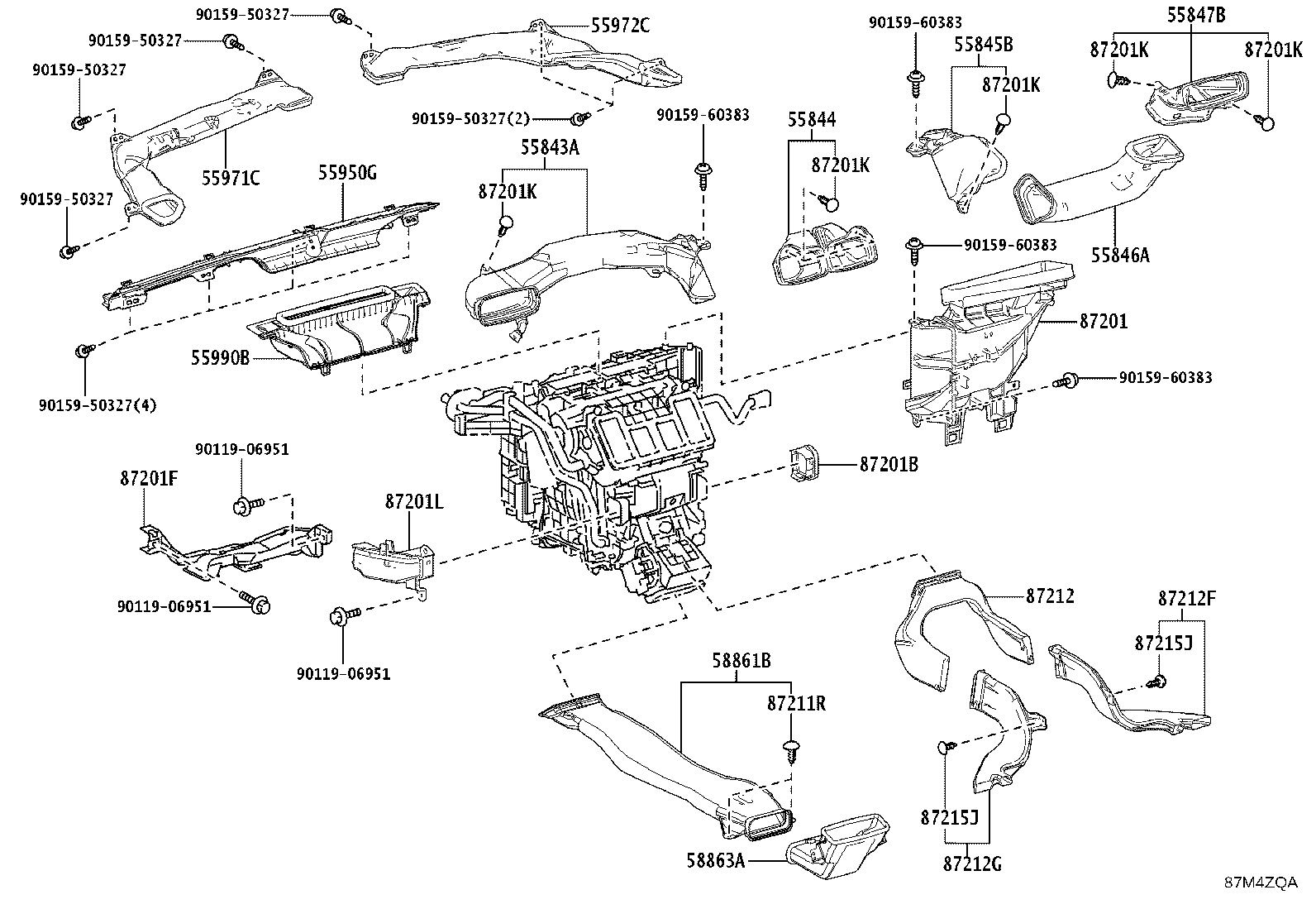 55844-42140 DUCT, HEATER TO REGISTER, NO.2 product image