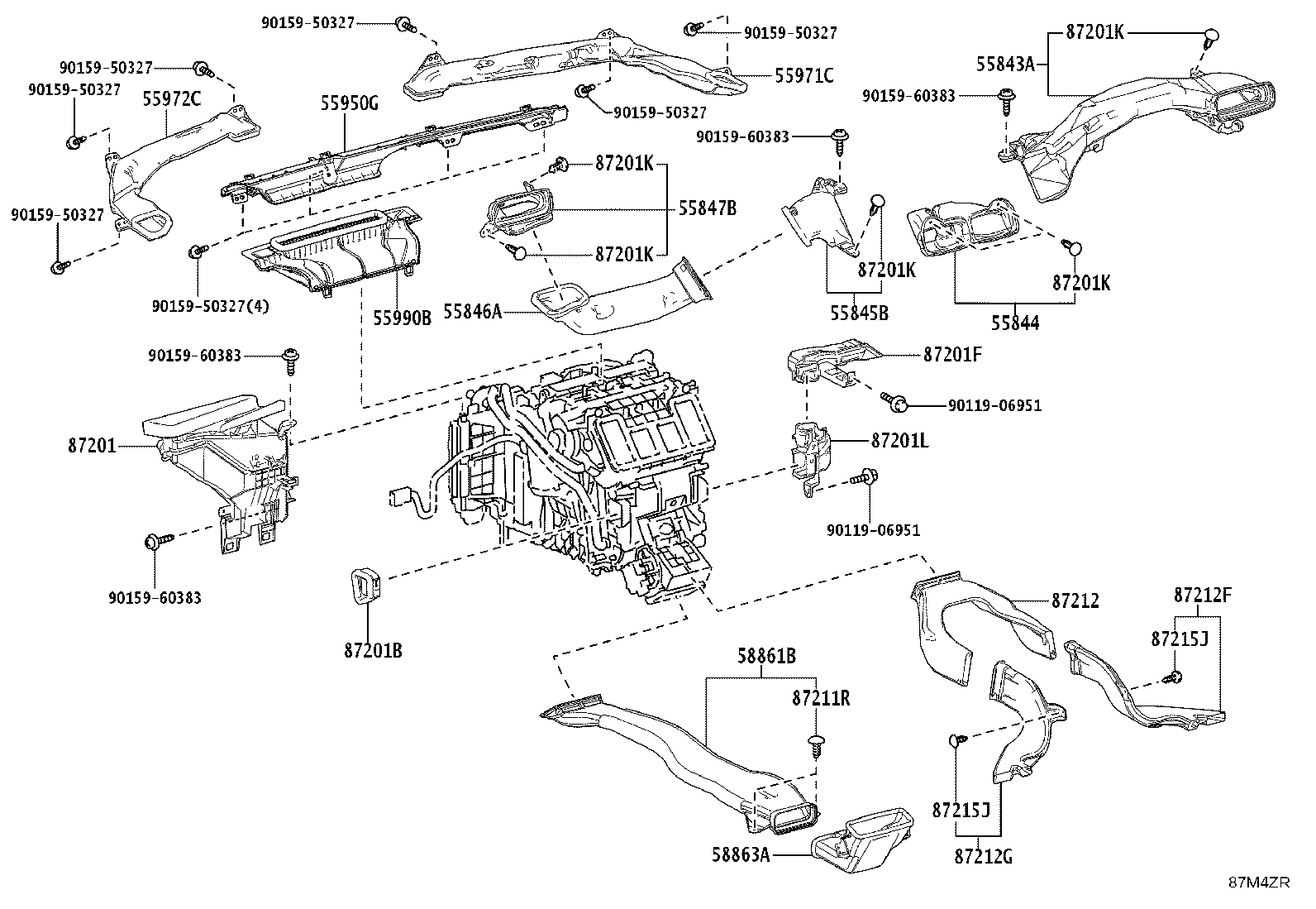 55844-42140 DUCT, HEATER TO REGISTER, NO.2 product image