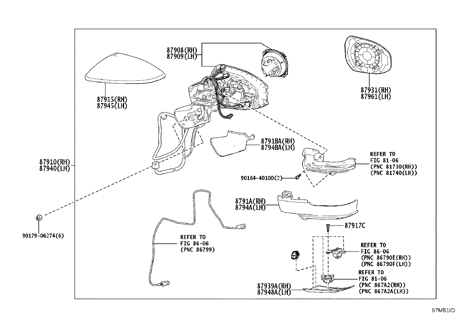 87908-16A40 ACTUATOR ASSY, OUTER MIRROR, RH product image