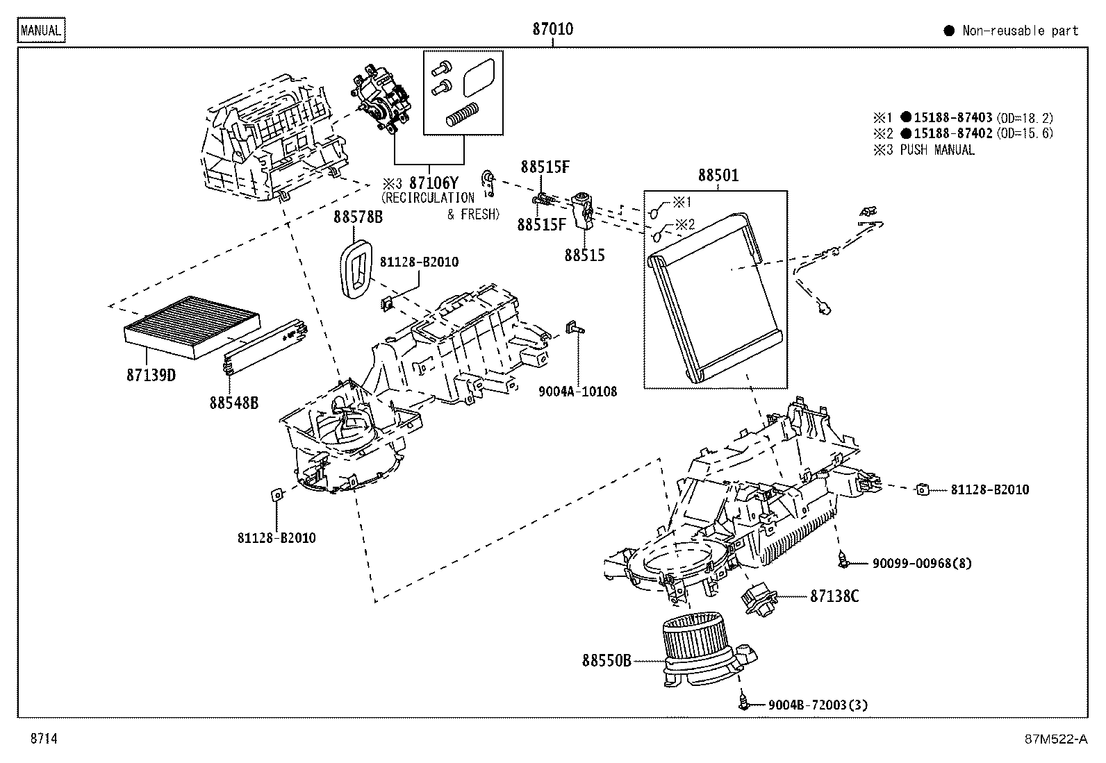 87010-BZ710 UNIT ASSY, AIR CONDITIONER product image