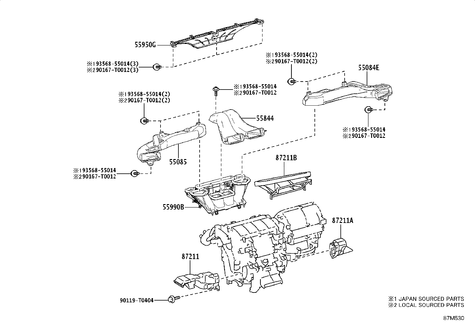 55084-KK080 DUCT SUB-ASSY, HEATER TO REGISTER, NO.2 product image