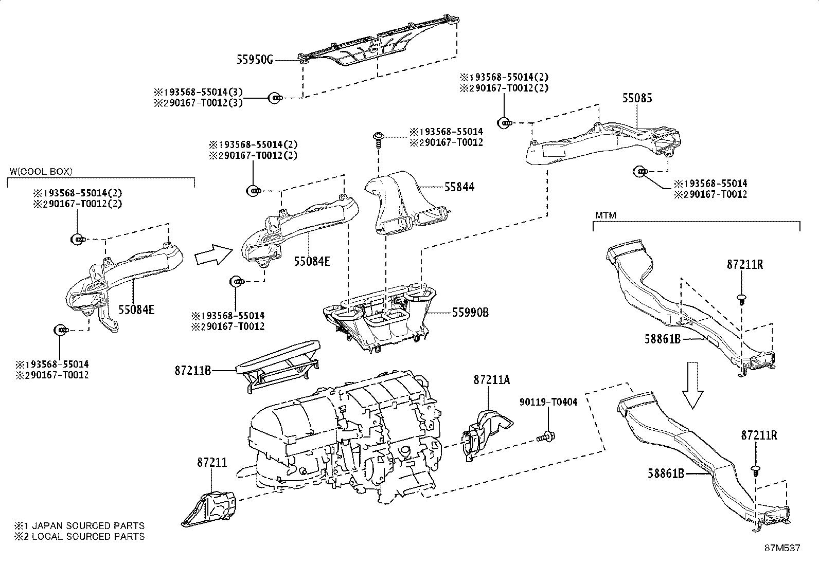 58861-KK080 DUCT, CONSOLE BOX, NO.1 product image