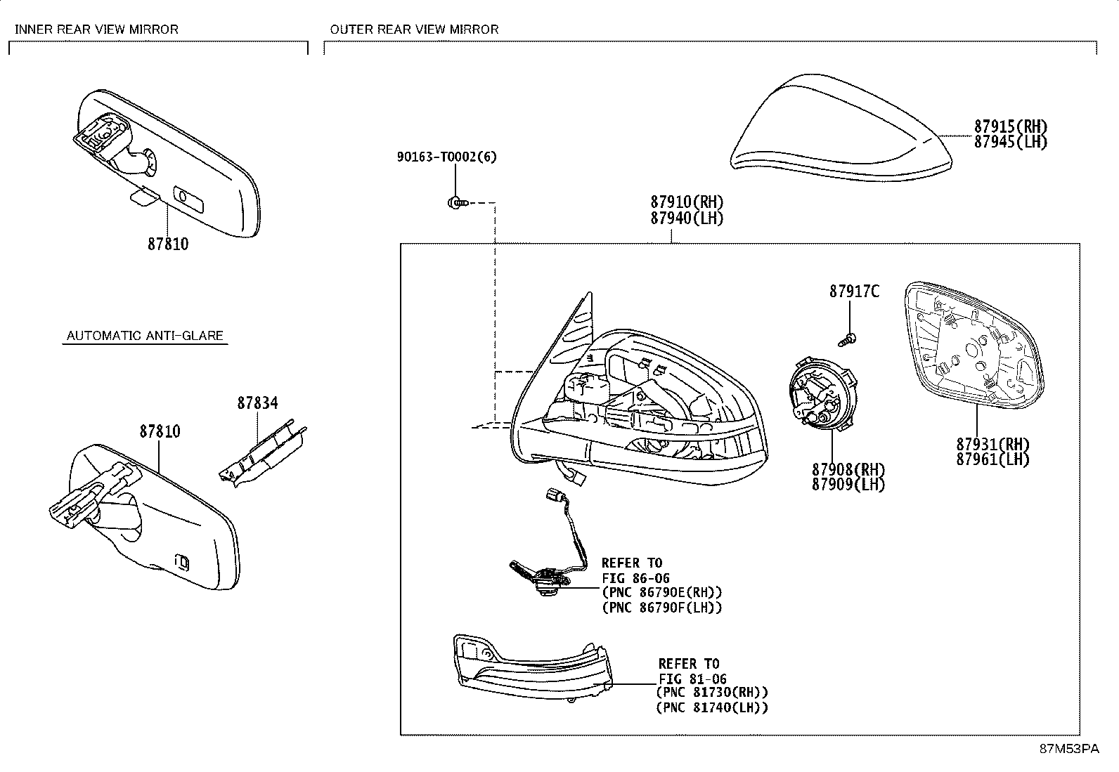 87939-0KY60 COVER, OUTER MIRROR HOLE, RH product image
