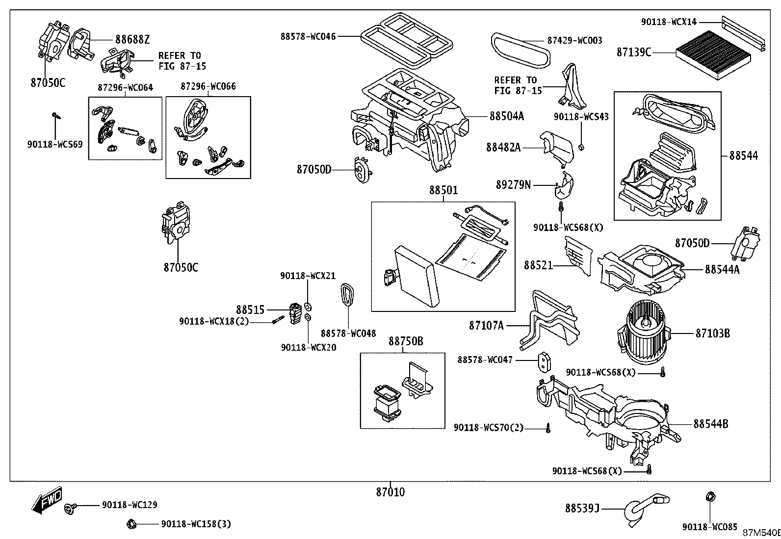 87103-WC032 MOTOR SUB-ASSY, BLOWER W/FAN product image
