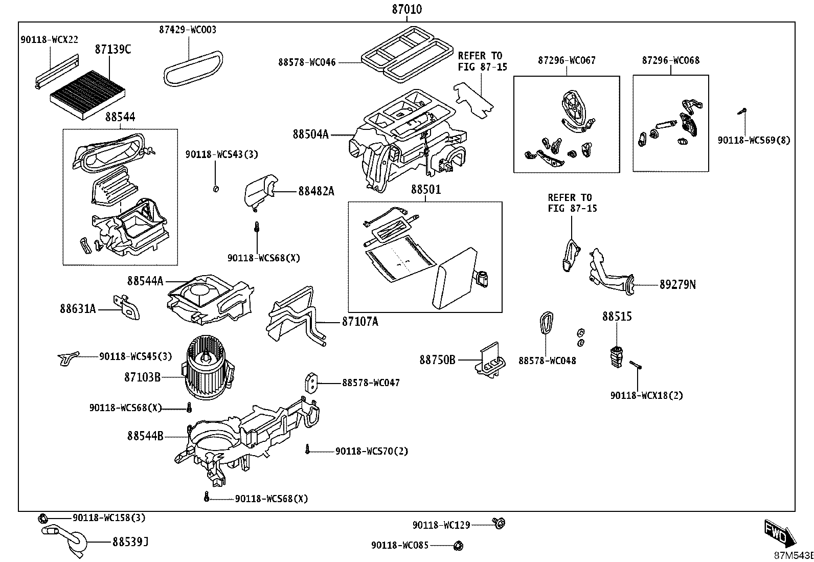 87103-WC033 MOTOR SUB-ASSY, BLOWER W/FAN product image