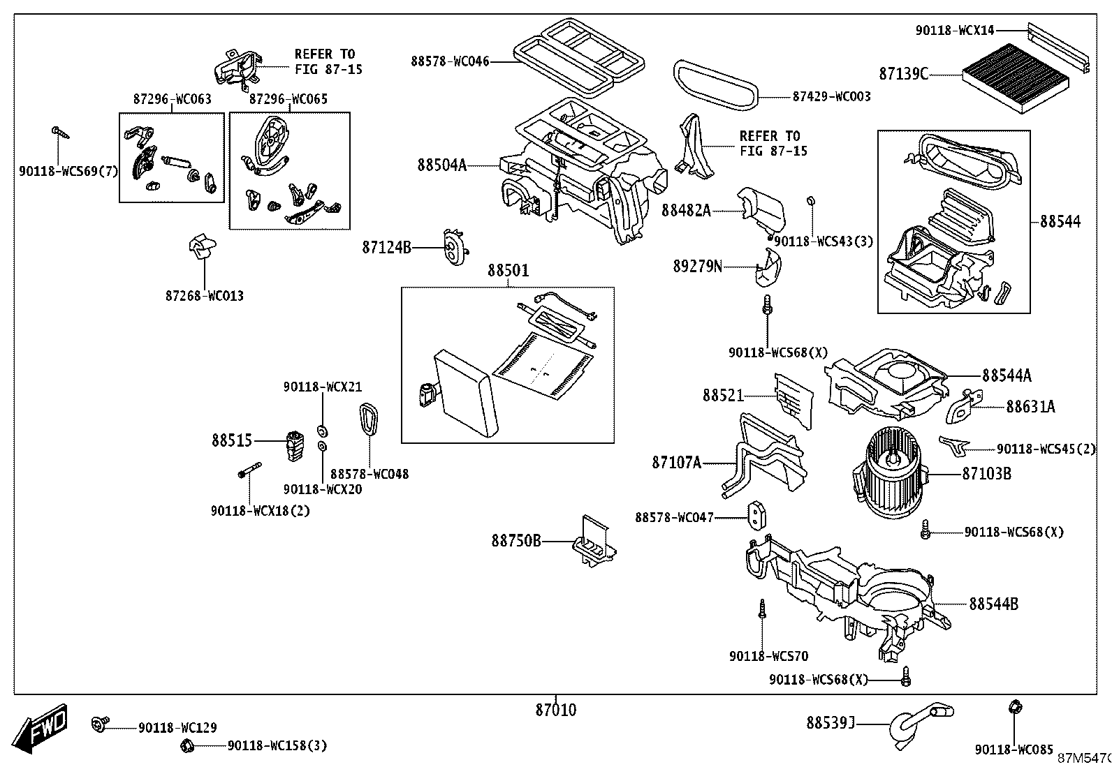 87103-WC033 MOTOR SUB-ASSY, BLOWER W/FAN product image