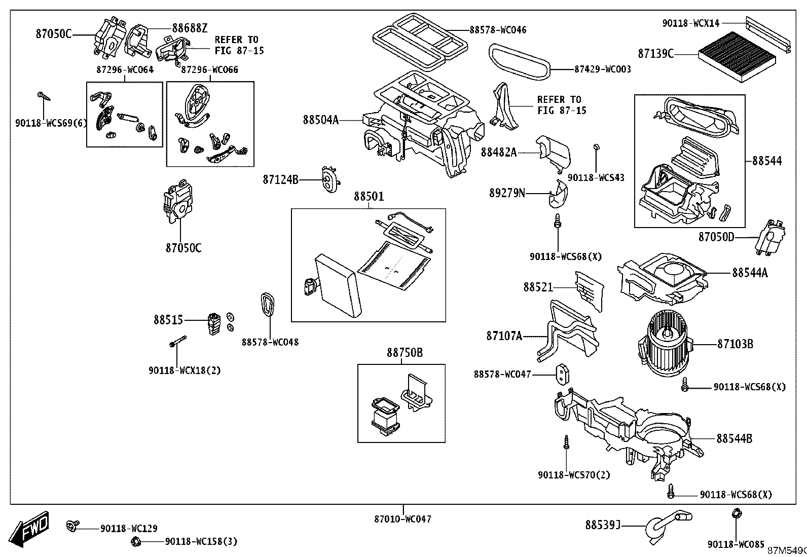 87103-WC033 MOTOR SUB-ASSY, BLOWER W/FAN product image