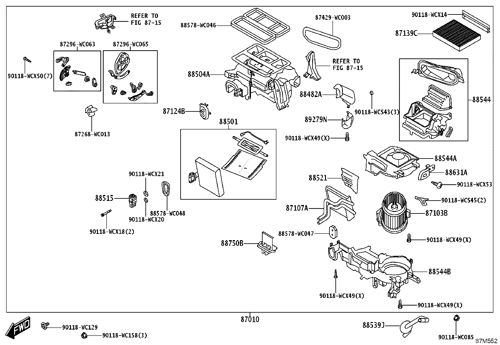 87103-WC033 MOTOR SUB-ASSY, BLOWER W/FAN product image