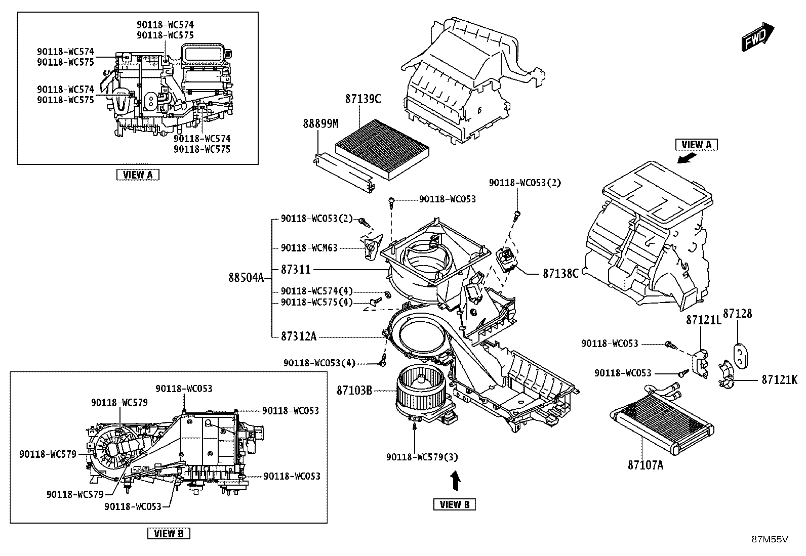 87103-WC026 MOTOR SUB-ASSY, BLOWER W/FAN product image