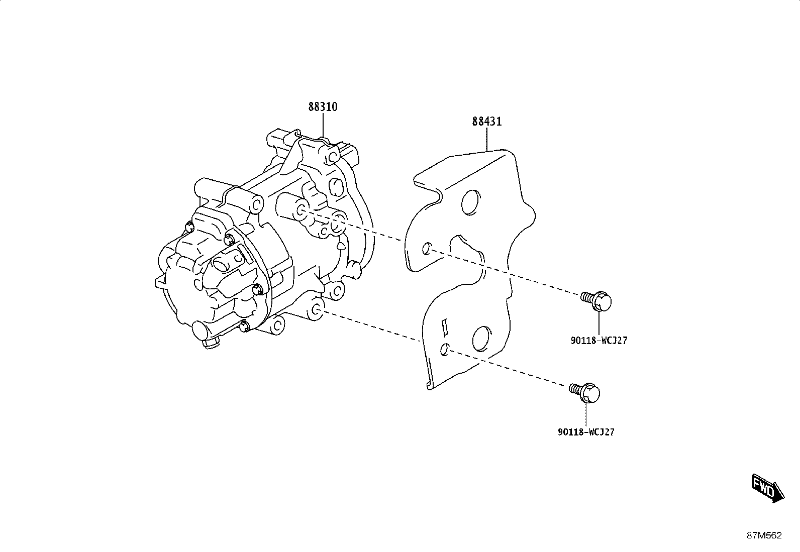 88310-WC009 COMPRESSOR ASSY, W/PULLEY product image