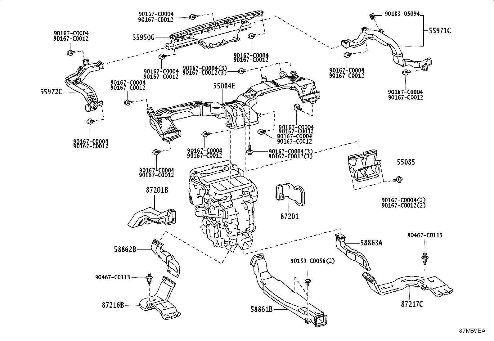 87201-YL080 DUCT SUB-ASSY, AIR, NO.2 product image