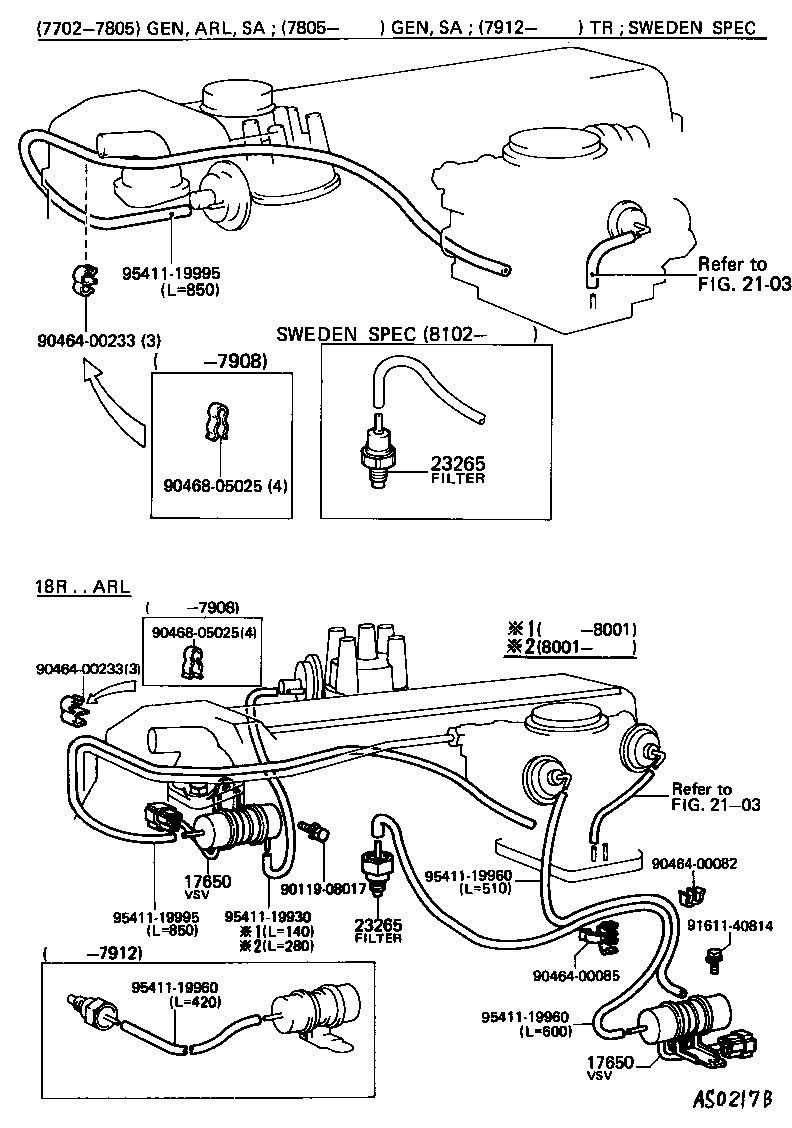 89570-26010 VALVE ASSY, VACUUM SWITCHING product image