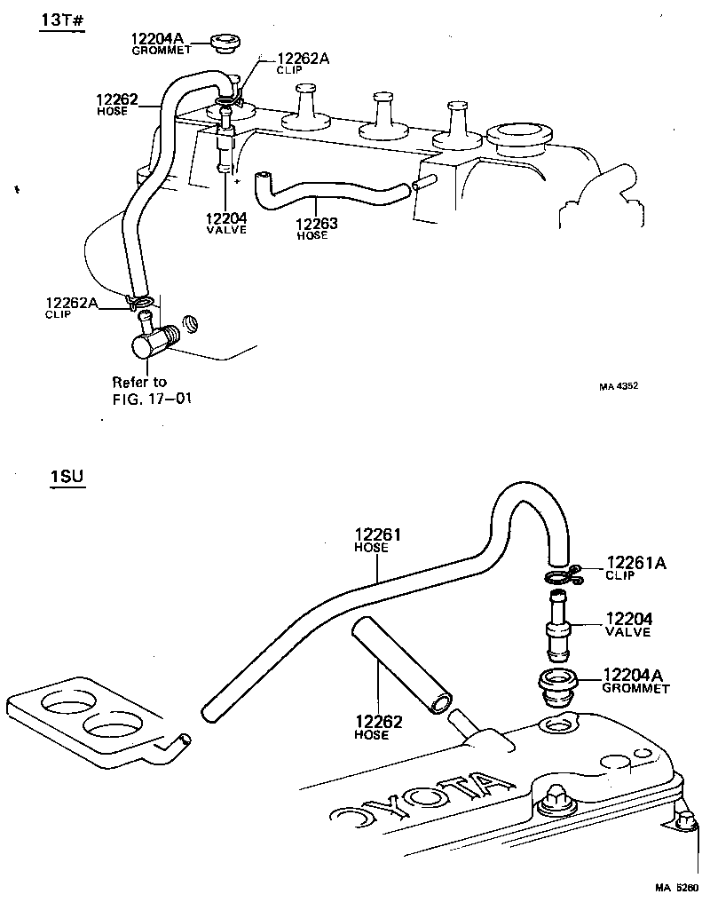 12203-41040 PIPE SUB-ASSY, VENTILATION product image