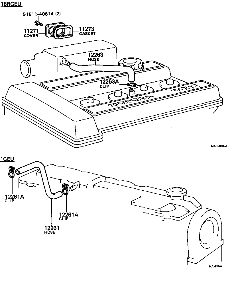 12203-41010 PIPE SUB-ASSY, VENTILATION product image