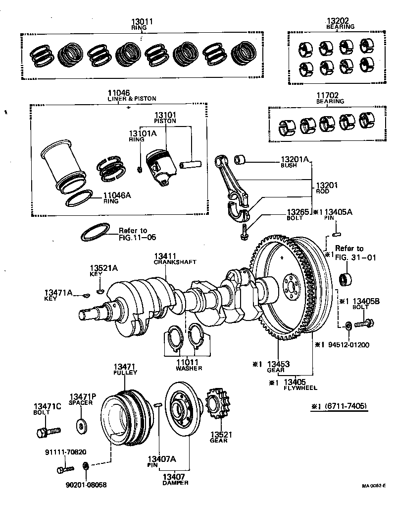 11705-51010 BEARING SET, CRANKSHAFT product image