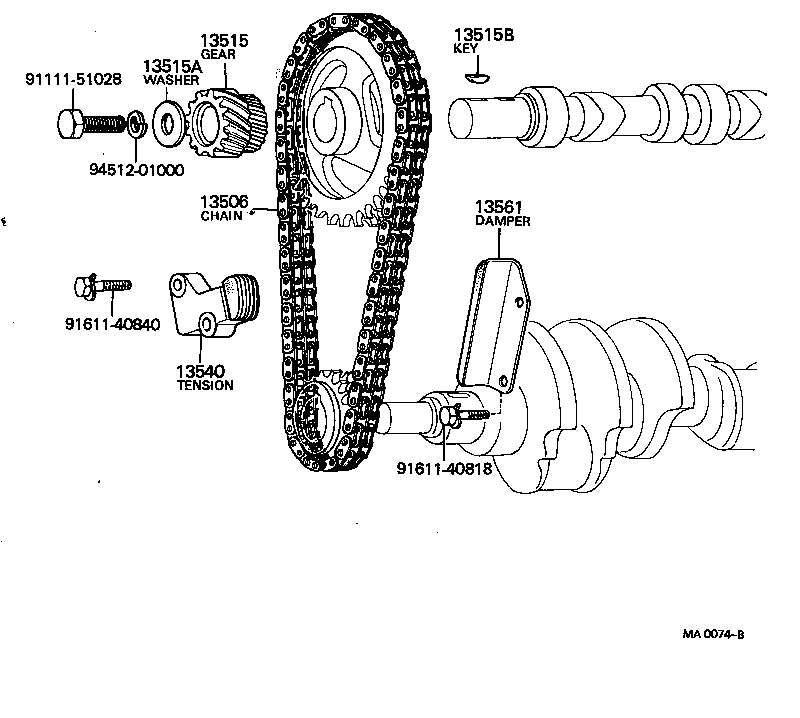 13540-51010 TENSIONER ASSY, CHAIN, NO.1 product image