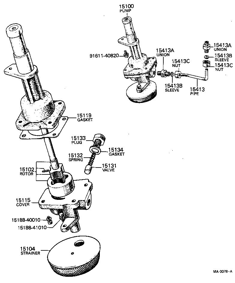15103-46011 STRAINER SUB-ASSY, OIL product image