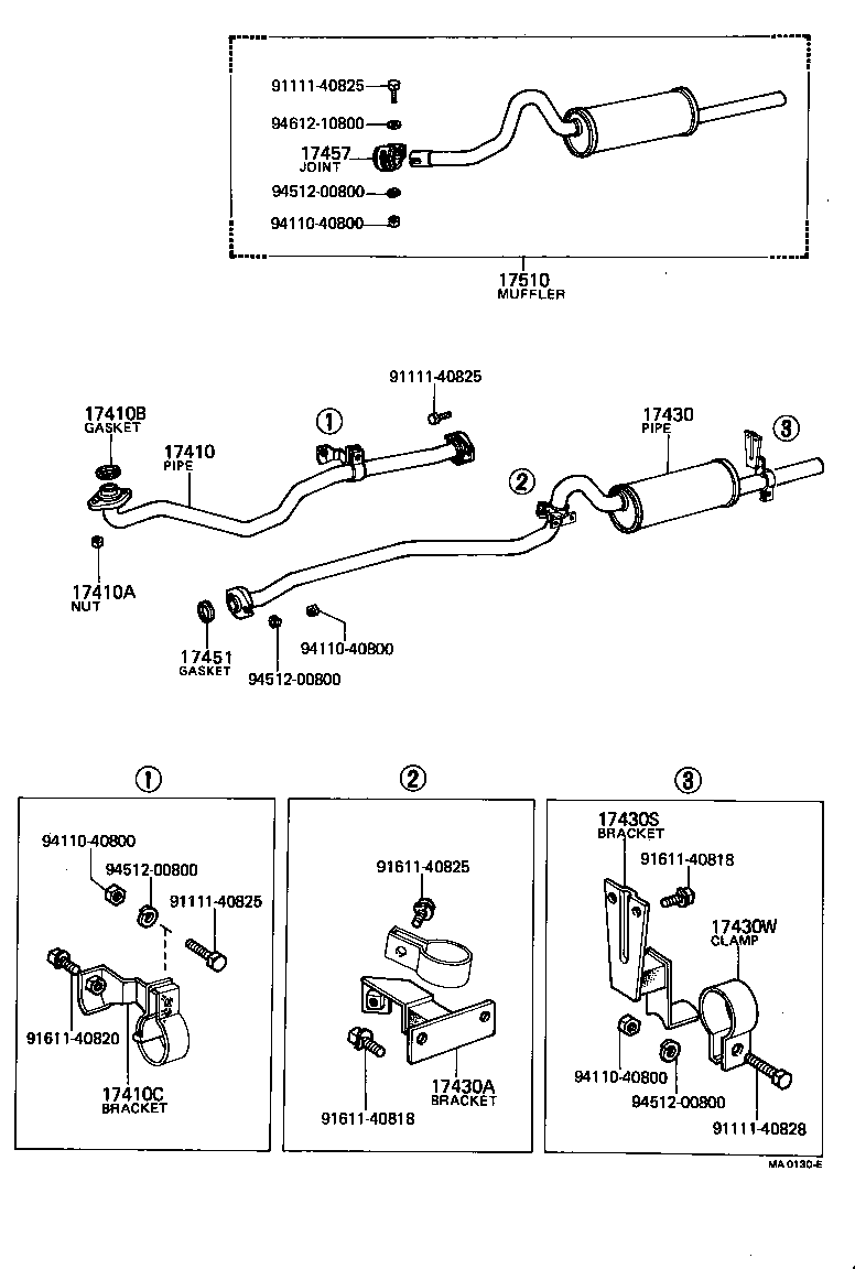 17430-12033 PIPE ASSY, EXHAUST, TAIL product image