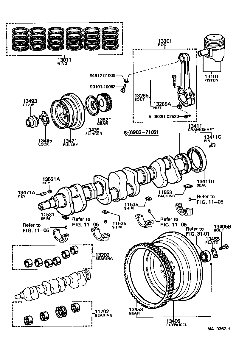 11702-77010 BEARING SET, CRANKSHAFT product image