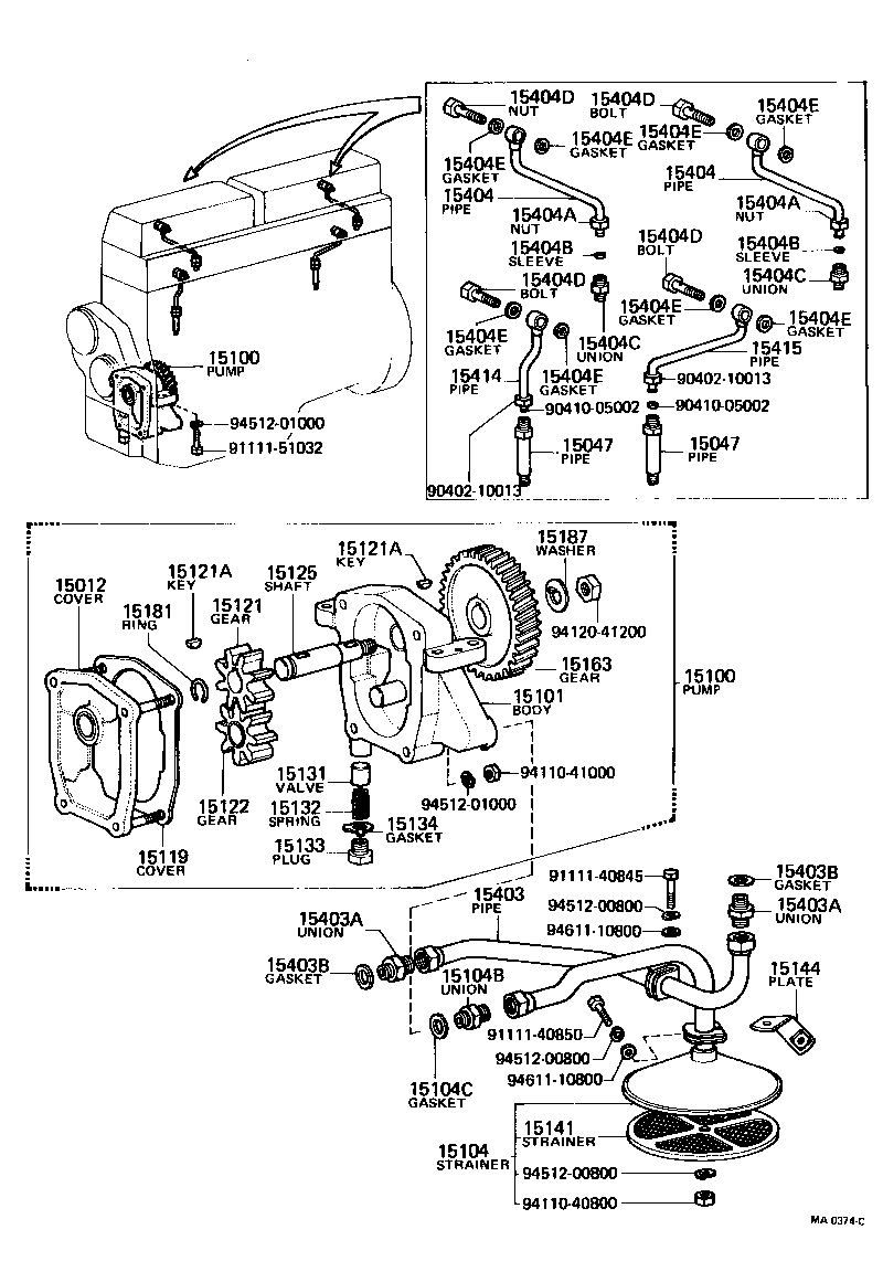 15077-77010 PIPE SUB-ASSY, OIL, INJECTION PUMP OUTLET product image