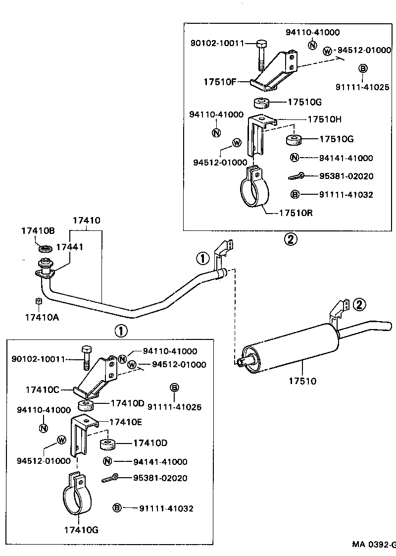 90117-08060 BOLT OR RING, EXHAUST PIPE FRONT (FOR FRONT) product image