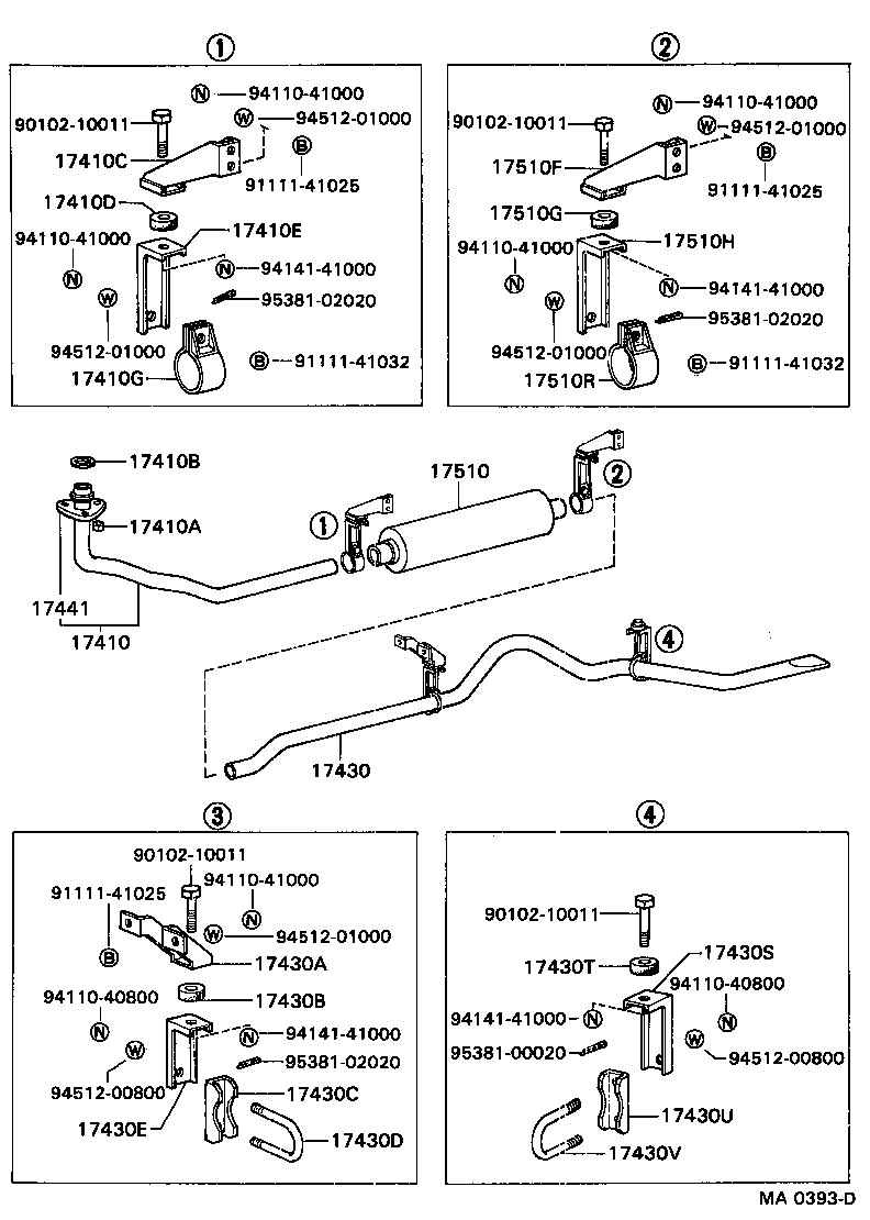90117-08060 BOLT OR RING, EXHAUST PIPE FRONT (FOR FRONT) product image