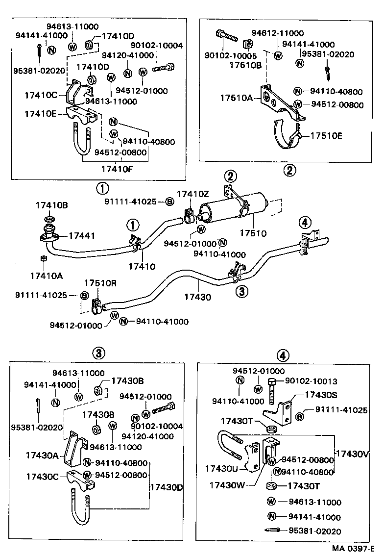 90117-08060 BOLT OR RING, EXHAUST PIPE FRONT (FOR FRONT) product image
