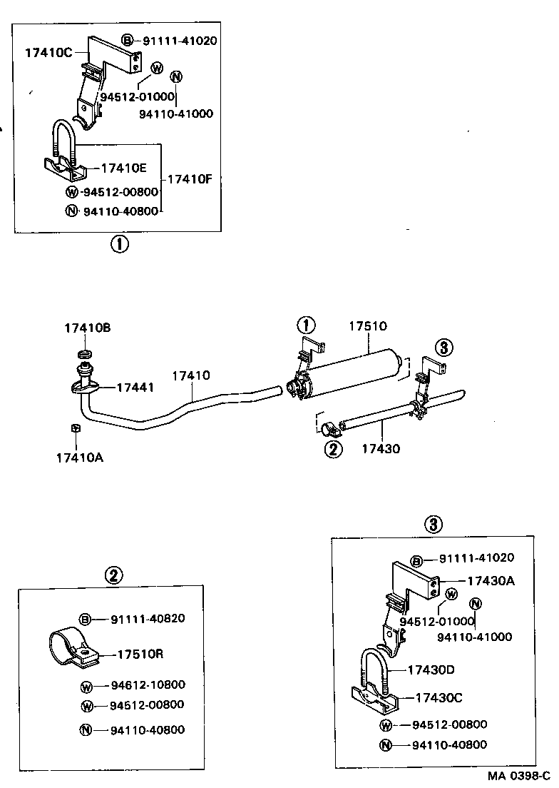 90117-08060 BOLT OR RING, EXHAUST PIPE FRONT (FOR FRONT) product image