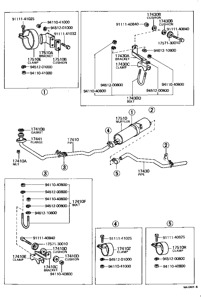 17430-61060 PIPE ASSY, EXHAUST, TAIL product image