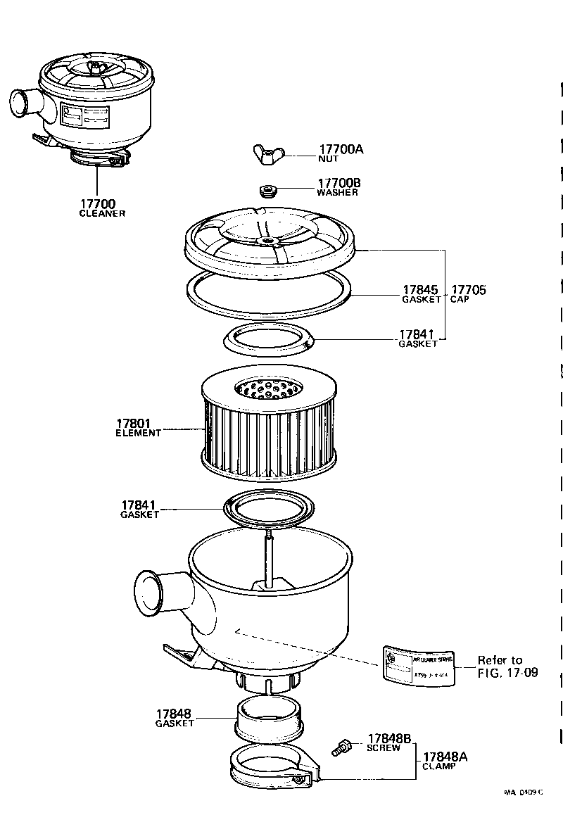 17705-60041 CAP SUB-ASSY, AIR CLEANER product image
