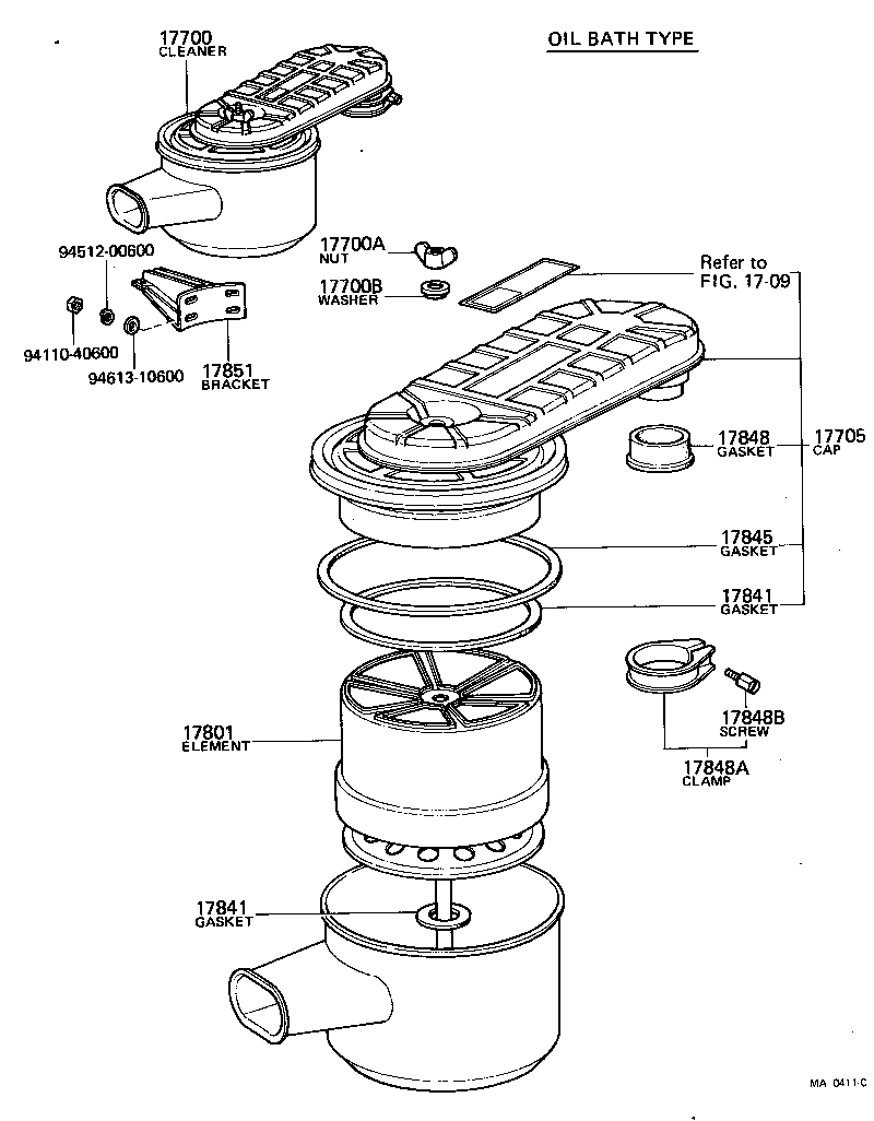 17705-47010 CAP SUB-ASSY, AIR CLEANER product image