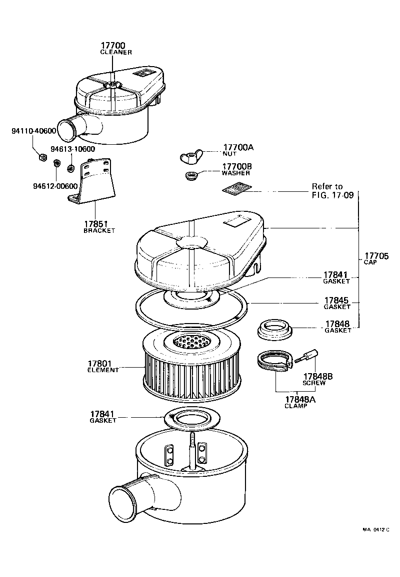 17705-60041 CAP SUB-ASSY, AIR CLEANER product image