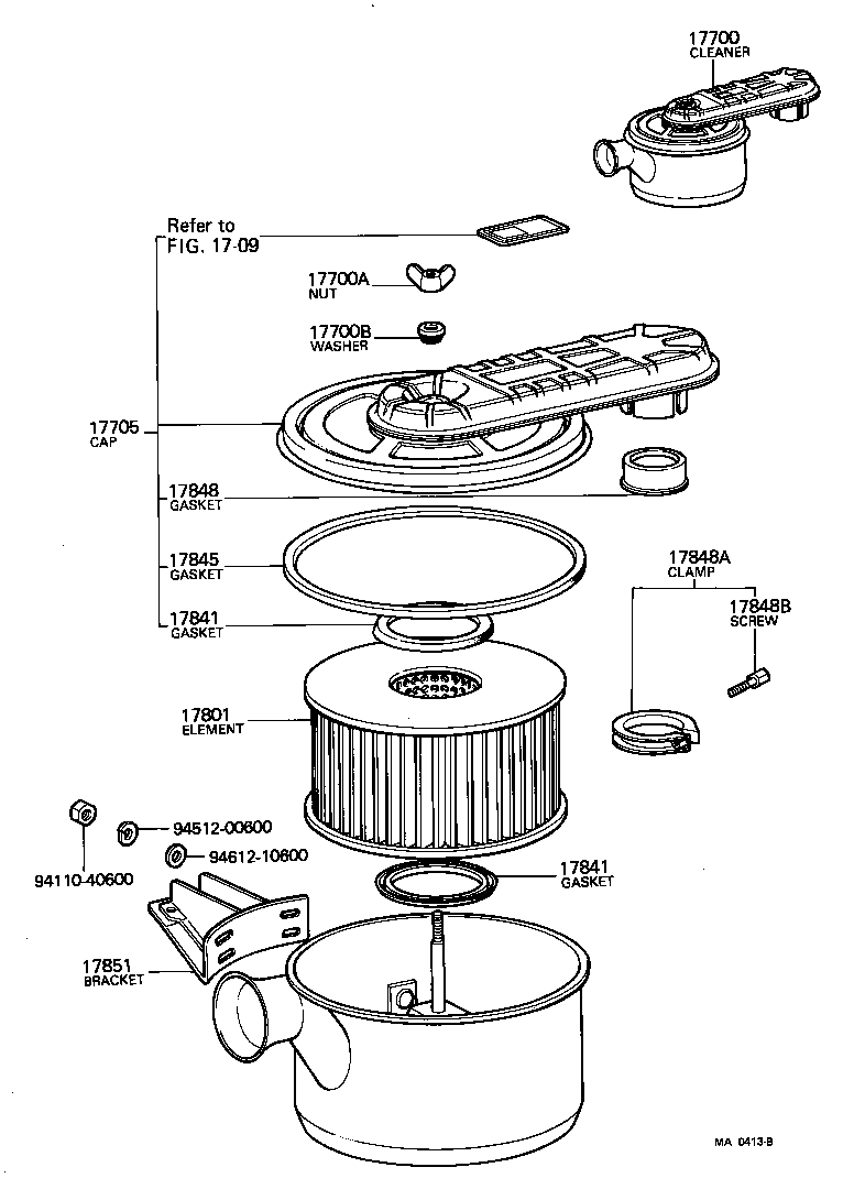 17705-47010 CAP SUB-ASSY, AIR CLEANER product image
