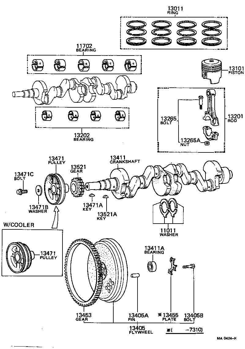 11705-25010 BEARING SET, CRANKSHAFT product image