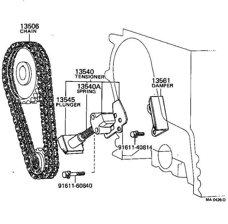 Toyota 13561-25010 DAMPER, CHAIN VIBRATION, NO.1