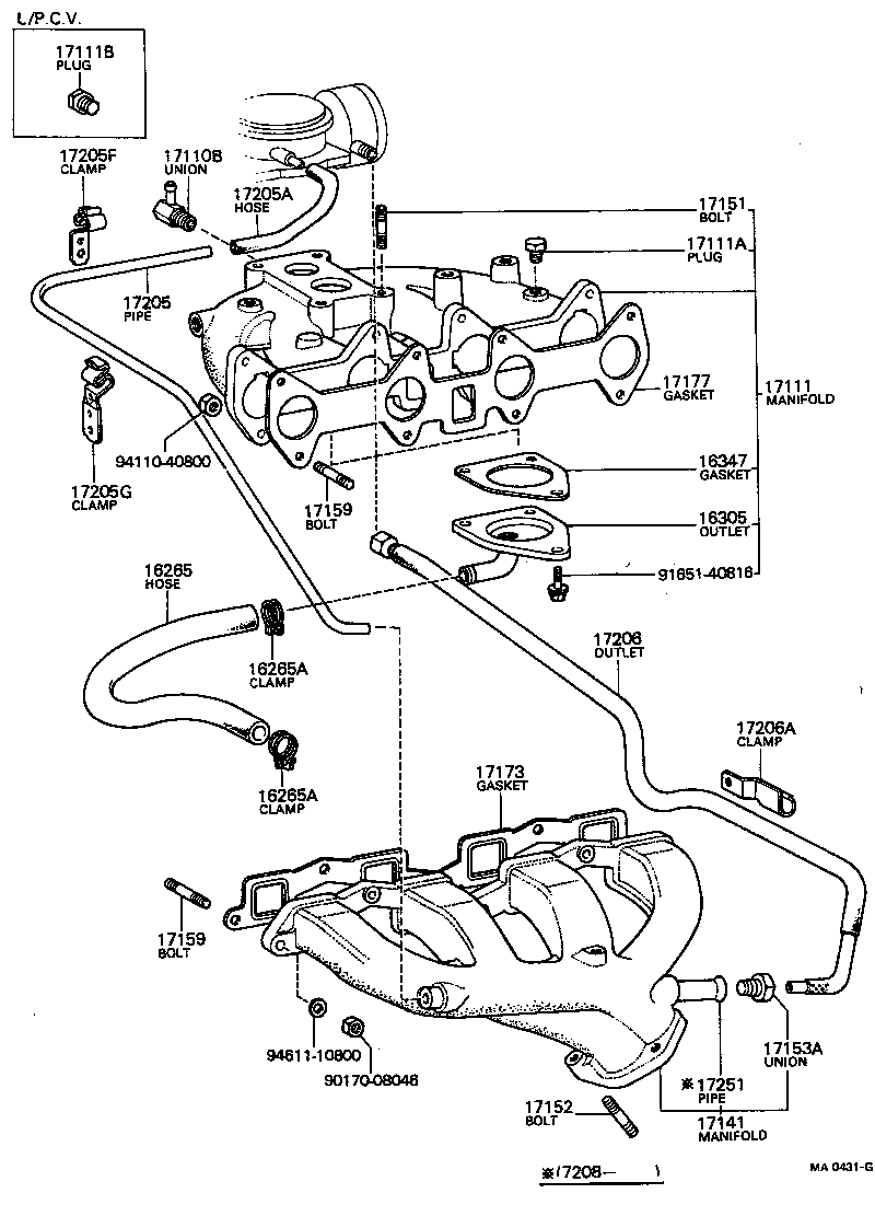 17101-25010 MANIFOLD, INTAKE product image