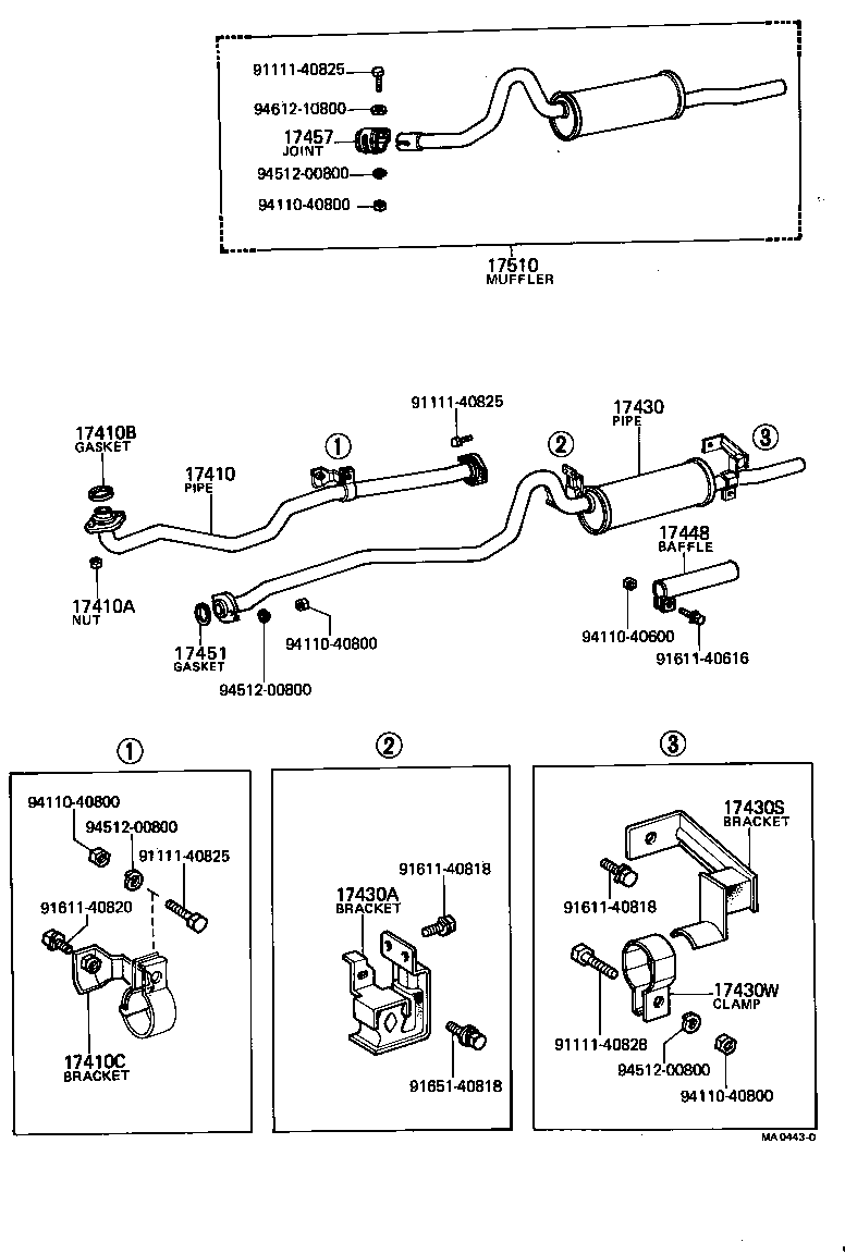 17430-12033 PIPE ASSY, EXHAUST, TAIL product image