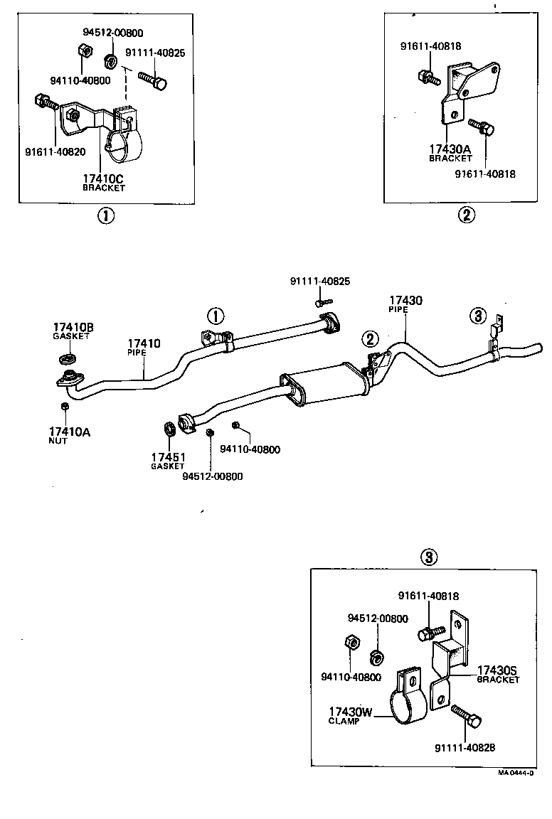 17430-12033 PIPE ASSY, EXHAUST, TAIL product image