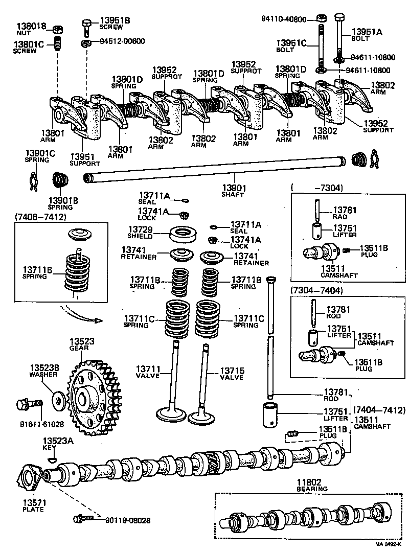 11802-48010 BEARING SET, CAMSHAFT product image