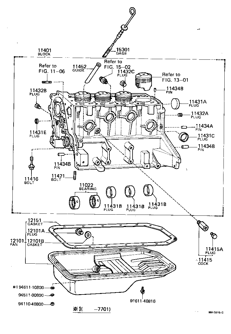 11401-19035 BLOCK SUB-ASSY, CYLINDER product image
